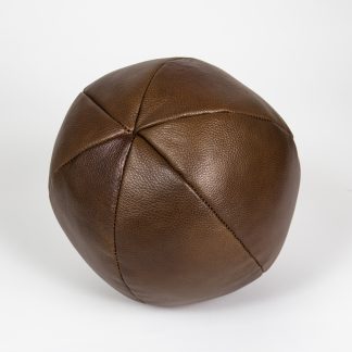 Custom Bark Brown Leather Ball Pillows for Seema