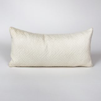 White Geometric Lumbar Pillow