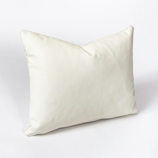 White Leather + Chunky Stripe Pillow